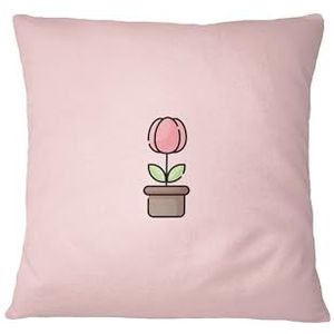 Bona Basics, Housse de coussin décorative, housse de coussin décorative, décoration de maison, pour canapé, café, taille : 45 x 45 cm, couleur : rose clair