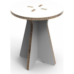 BeeConnect kyra - Duurzame Bijzettafel | Salontafel - Karton - H 450 mm - Wit - Woonkamer | Slaapkamer