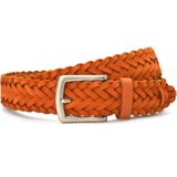 Gevlochten riem- Cognac Lederen vlecht riem 3.5cm- Maat 105 - Totale lengte van de riem is +- 125 cm