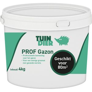 PROF Gazon | Tuin-Dier | Professionele bemesting voor het gazon | Voor een stevige grasmat met gezonde wortels | In handige bewaaremmer | 4.000 gram | 4 kilogram