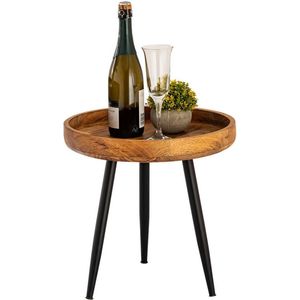 Bijzettafel Mangohout - ø 50 cm - 48 cm hoog