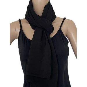 Dames lange dunne sjaal 12703 170/70cm zwart