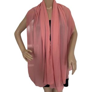 Dames lange dunne sjaal 14510 175/73cm roze