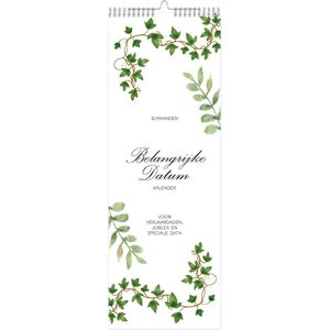 Verjaardagskalender - 31x10,5cm - 300gms ecopapier - Spiraalbinding met ophanghaakje