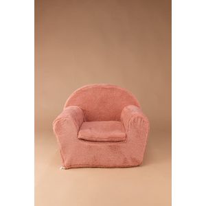 Kinderfauteuil met naam - Teddy stof - Roze