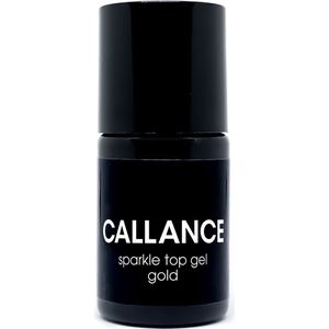 Callance Sparkle Top Gel Gold, UV / LED Topcoat 15ml - hoogglans gouden glitter top coat - goud - gel - acryl - acrylgel - polygel - gelpolish - gellak - polish - nagels - nagel - manicure - nagelverzorging - nagelstyliste - nagelstylist