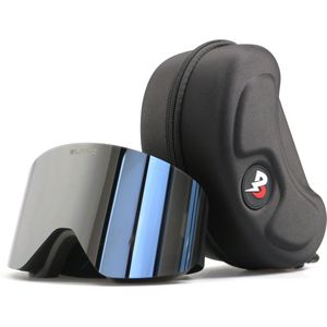 BLITZZ - Impact Collection - Ski- Snowboard Bril - No Edge - Zilver - Magnetische Lens - Gratis Hardcase - One Size