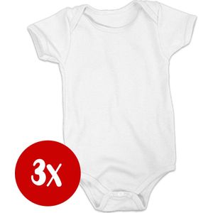Soft Touch 3x Blanco Soft Touch Rompertje - Wit | 100% katoen - Goede kwaliteit | Baby rompertje met leuke tekst | | kraamcadeau | 0 tot 3 maanden | GRATIS verzending