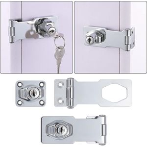 4 stuks metalen slot hasp, zinklegering deurbout vergrendeling gesp met hangslot en 8 gelijkaardige sleutels, sleutelslot Hasp schuur sloten voor deur poort kasten lade (3 inch)