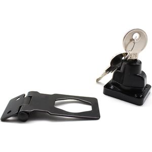 Metalen slot Hasp, Lock Device Black Security Hasp deurslot slot met sleutel voor deuren voordeur, voor het vergrendelen van schuurdeuren, kasten, dozen, meubels