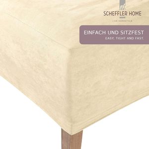 Stretch Stoelhoes Leon/Set van 4 Elastische Suède Stoelhoes/Stoelbekleding Vrijdragende Stoelen/Spanhoes met Elastische Band/Elegante Stoelhoezen