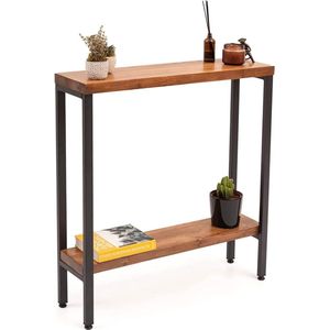 Solid Narrow Industrial Side Table