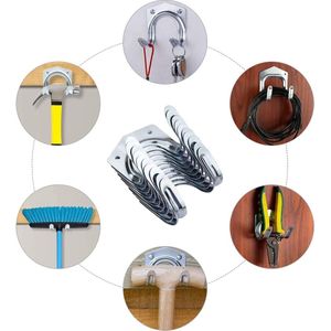 15 Pack Heavy Duty Multi-Tool Haken Hangers Garage Utility Opslag Haken voor Thuis en Garage Organisatie - Muur Mount Anti-slip Dubbele Haken voor Magazijn Garage Schuren Tuingereedschap