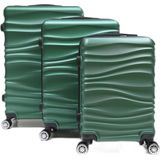 Kofferset Traveleo Babij - 3-delig- met cijferslot - Complete Set - Koffer - Handbagage 35L + 65L en 90L Ruimbagage - ABS04 Groen