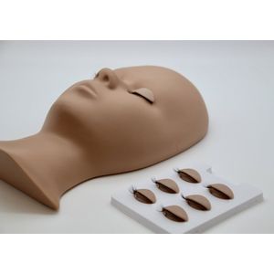 Merkloos Oefenhoofd wimperextensions - oefenpop lashes met uitneembare ogen/wimpers- oefenhoofd incl. 3 extra paar ogen/wimpers