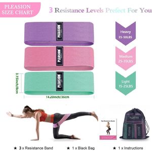 Weerstandsbanden, weerstandsband voor Heupen en Benen, Stof weerstandbanden Set,5x Resistance Bands Booty Bands voor Vrouwen/Mannen, Fitness Band voor Yoga, Pilates