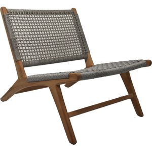 Rustgevende Rio Loungestoel voor Tuin - Tuinstoel - Off White/Naturel - Teak/Bananenblad