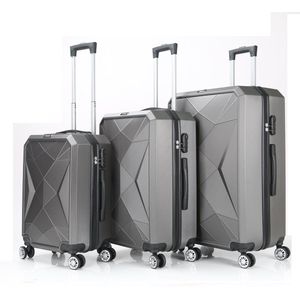 Kofferset Traveleo Babij - 3-delig- met cijferslot - Complete Set - Koffer - Handbagage 35L + 65L en 90L Ruimbagage - ABS03 - Grijs