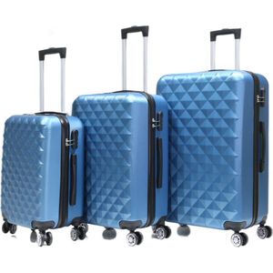 Kofferset Traveleo Babij - 3-delig - Complete Set - Koffer - Handbagage 35L + 65L en 90L Ruimbagage - ABS07 - SkyBlue