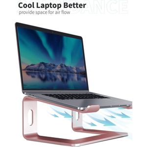 Laptopstandaard compatibel met Mac MacBook Pro Air, ergonomische houder, compacte montagebeugel voor 10-15,6 inch laptop, LS1 roségoud