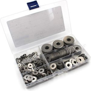 399-delige set sluitringen volgens DIN 9021 / ISO 7093 standaard roestvrij staal A2 V2A sluitringen maten M3 M4 M5 M6 M8 M10