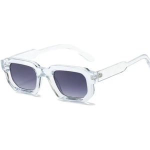 Prestige Eyewear - Zomerse Zonnebril - UV 400 - Incl. Lederen Brilkoker - Hoog Kwaliteit - Vrouwen en Heren - Festival Brillen - Modieuze Zonnebril - Transparant Grey -