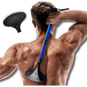 Telescopische rugkrabber met lang handvat 51,5 cm verstelbare rugkrabbers telescopisch voor vrouwen mannen zwangere uitschuifbare kop lichaamskrabber intrekbare oversized krabber met borstelharen