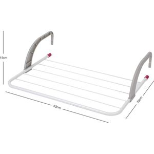 Attachable Airer, Fits Up to 6 Hand Or Tea Towels, Foldable Arms for Compact Storage, Over Radiator Towel Rail, Balcony Laundry Dryer