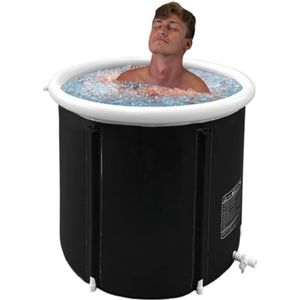 Ligbad opvouwbaar volwassenen - Opvouwbaar bad - Bath bucket - Ligbad vrijstaand - 75x75cm/zwart