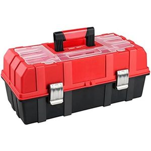 Gereedschapskist Leeg - Gereedschapskoffer Leeg - Gereedschapskoffer - 42x16,5x17cm - Rood|Zwart