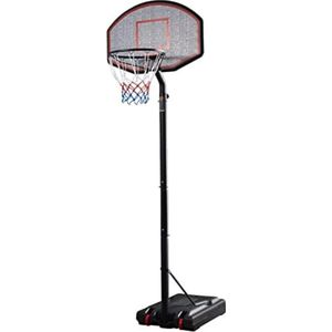 Basketbalpaal voor Buiten - Basketbalring met Standaard - Basketbalpaal Verstelbaar - 304 tot 353cm - Rood