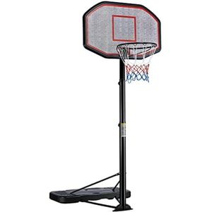 Basketbalpaal voor Buiten - Basketbalring met Standaard - Basketbalpaal voor Kinderen - Basketbalpaal Verstelbaar - 218 tot 306 cm - Rood