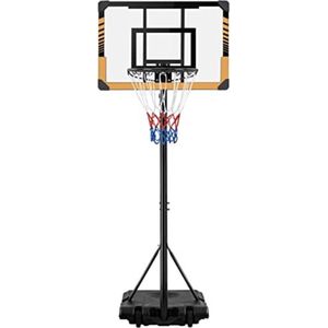 Basketbalpaal voor Buiten - Basketbalring met Standaard - Basketbalpaal voor Kinderen - Basketbalpaal Verstelbaar - 216 tot 246cm - Bruin zwart