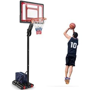 Basketbalpaal voor Buiten - Basketbalring met Standaard - Basketbalpaal voor Kinderen - Basketbalpaal Verstelbaar - 228 tot 265cm