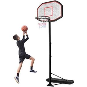 Basketbalpaal voor Buiten - Basketbalring met Standaard - Basketbalpaal voor Kinderen - Basketbalpaal Verstelbaar - 200 tot 305cm - Zwart