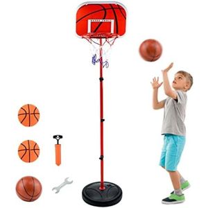 Basketbalpaal voor Buiten - Basketbalring met Standaard - Basketbalpaal voor Kinderen - Basketbalpaal Verstelbaar - 63 tot 150cm