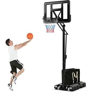 Basketbalpaal voor Buiten - Basketbalring met Standaard - Basketbalpaal voor Kinderen - Basketbalpaal Verstelbaar - 245 tot 305cm