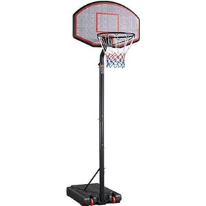 Basketbalpaal voor Buiten - Basketbalring met Standaard - Basketbalpaal voor Kinderen - Basketbalpaal Verstelbaar - 304 tot 353cm - Rood