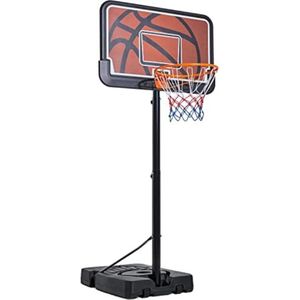 Basketbalpaal voor Buiten - Basketbalring met Standaard - Basketbalpaal voor Kinderen - Basketbalpaal Verstelbaar - 109,5 x 111 x 367,5cm - Zwart/oranje