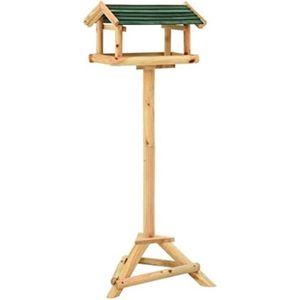 Vogelhuisje op voet - Vogelhuis op paal - Voederhuisje voor vogels op paal - 37x28x100cm - Groen