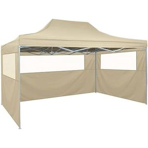 Pop up partytent - Partytent opvouwbaar - Vouwtent - Partytent opvouwbaar met zijwanden - 3x4,5m - Crèmewit