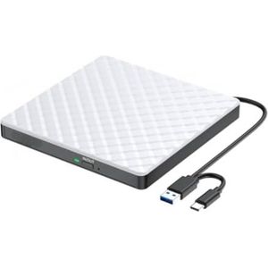 DVD speler laptop - DVD speler portable - 14 x 14 x 1,8 cm - 270 gram - Wit