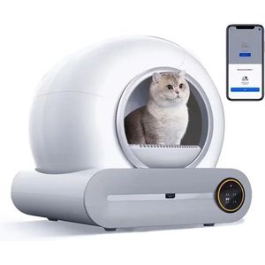 Zelfreinigende Kattenbak XXL - 65L - Automatisch - Electrische Kattenbak - Incl. App - Wit