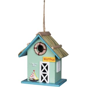 nestkast Watthus gemaakt van hout | Decoratief vogelhuisje, nestkastje, nestholte om op te hangen | Vogelhuisje voor tuin, balkon, terras