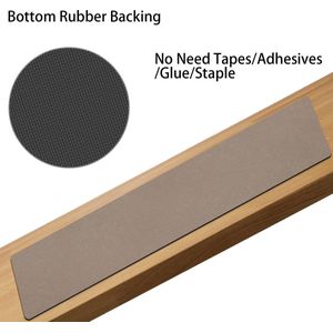 Trapmatten, trapmatten voor binnen, 15 stuks, 20 x 76 cm, Antislip Rubber basis Trapmatten/tapijt, Traploper, bescherming voor houten treden, trappenhuis (Bruin)