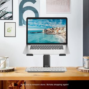 laptopstandaard, in hoogte verstelbare, geventileerde laptophouder, notebookstandaard compatibel met 10-17'' MacBook Pro/Air, HP, Dell, Lenovo, Samsung, Acer, HUAWEI MateBook