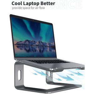 Aluminium laptopstandaard voor bureau, compatibel met Mac MacBook Pro Air Apple Notebook, draagbare houder, ergonomische lift, metalen verhoger voor 10 tot 15,6 inch pc, desktopcomputer, LS1