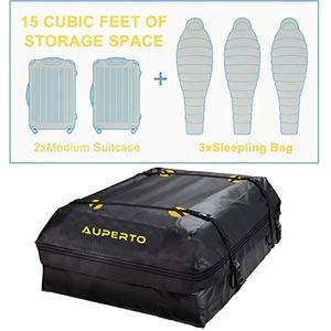 Dakbox, opvouwbare dakkoffer, 0,43 kubieke meter, waterdichte auto-opbergbox met of zonder bagagedrager, reizen en bagagetransport, auto's, bestelwagens, SUV's, zwart (99 x 90 x 42 cm)