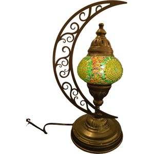 Baquey - Mozaïeken lampen - Tafellamp - Handgemaakt - Oosters - Bohemian - Mosaic - Decoratie - Cadeau artikel - Halve maan - Fiesta