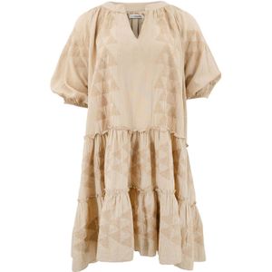 IBZmode - Ida - Zomerjurk - Zandkleur - Katoen - Korte Lengte